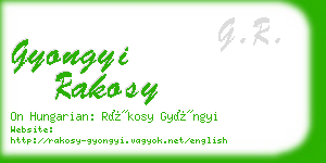 gyongyi rakosy business card